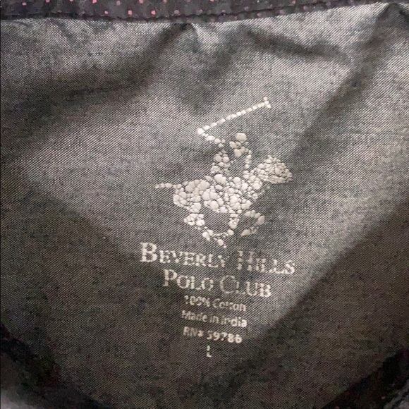 Beverly Hills Polo Club Casual Button Down shirt Large micro polka dot print - Picture 4 of 7